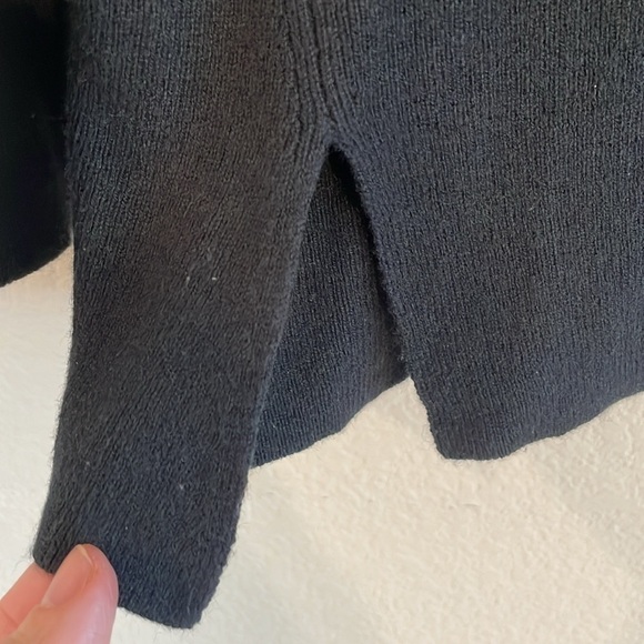 J. Jill Women’s Silk Wool Blend Sweater Medium Black Mock Neck Quiet Luxury - Picture 7 of 13